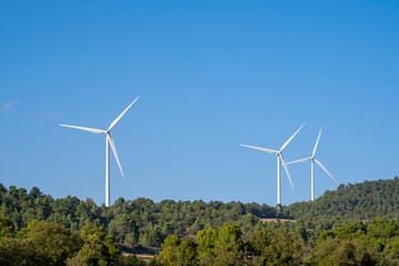 Wind turbines with the sky in the background in Spain