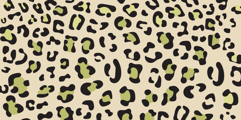 Background  with animalistic print of leopard skin. Vector graphics