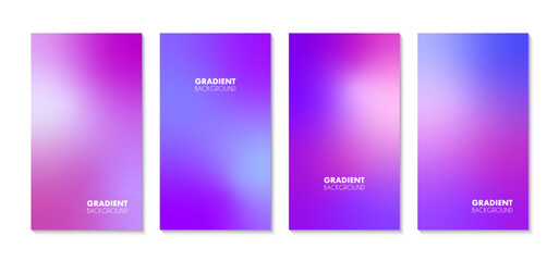 Obraz na płótnie Canvas Abstract blurred backgrounds. Vector set of colorful soft gradient cover templates for instagram stories, posters