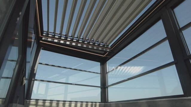 Pergola awning in the garden video