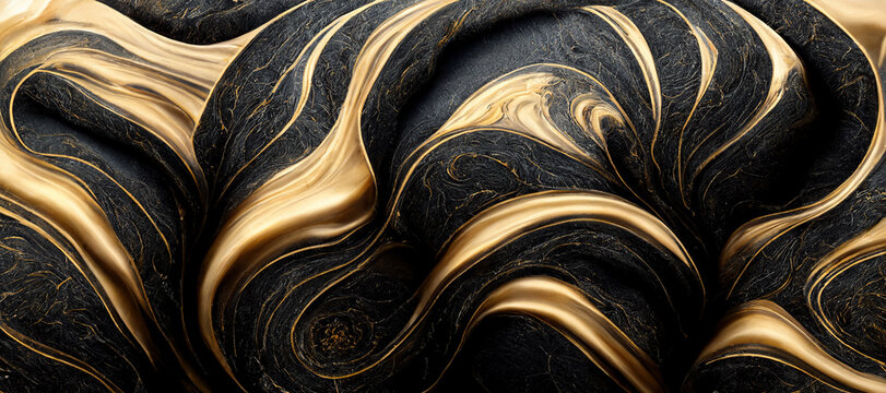 Elegant Wavy Gold Pattern Texture Abstract Background