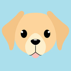 Golden retriever head illustration in flat style