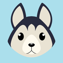 Hasky head vector illustration in flat style