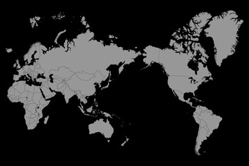 Fototapeta na wymiar Pacific Ocean on world map. Vector illustration.
