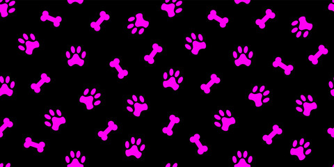 Fototapeta na wymiar Cat paw and dog bone seamless pattern