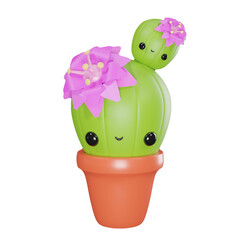Cute cartoon cactus character