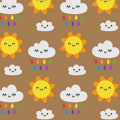 Fototapeta premium Rainbow pattern design, cute childrens background