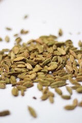 Dried cardamom isolated on white background