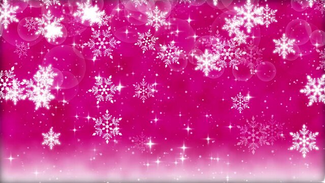 クリスマス 雪の結晶 大 バブル 雪が降る 【背景 赤紫】