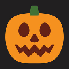 Halloween Pumpkin vector emoji. Isolated Jack-O-Lantern sign symbol sticker design.
