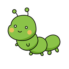 green caterpillar cartoon