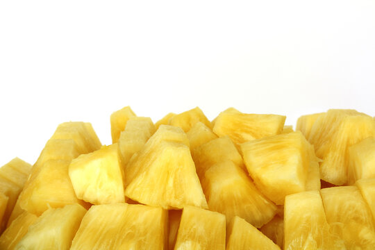 pineapple slices on white background