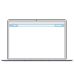 Browser mockup on laptop screen