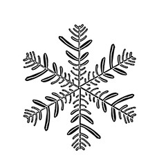 silhouette of a tree snowflake