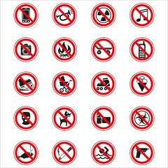 prohibition signs warning stop vector