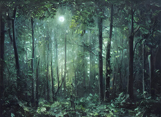 Fototapeta premium Forest Road Sun Sunrise Fog Nature Light Wood Misty Summer Morning Park Foggy Tree Woods Green Path Sunlight Landscape Pine Trees Autumn Foliage Woodland Mist