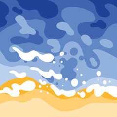 Beach abstract art vectors minimalist style blue ocean