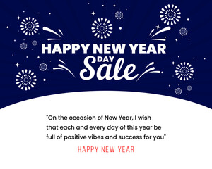 Wishing you a very happy New Year 2023. New year day Sale. online shopping for banner, Advertising Web poster. Vector illustration.