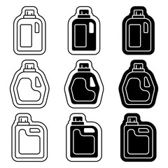 Cleaning Products Detergent Bottle Icon. Laundry Icon Element