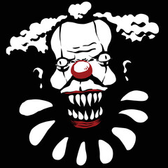Evil clown monster zombie Halloween costume monster silhouette vectors art