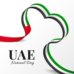 Vector Illustration of National Day United Arab Emirates. Ribbon
