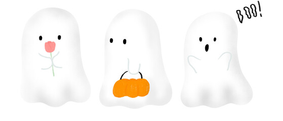 Cute little three ghosts.