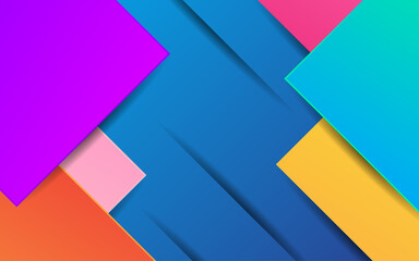 Colorful gradient geometric with blue background