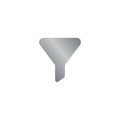 Filter icon with metal gradient on white background