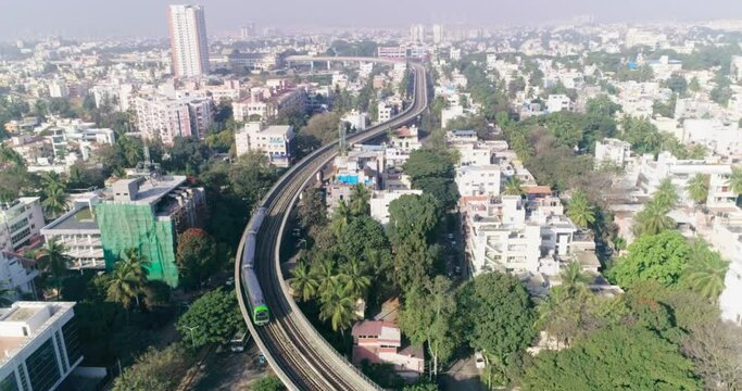 Namma metro railroad track line in bangalore, india