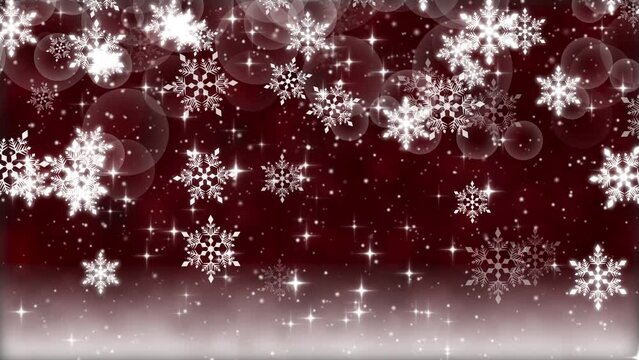 クリスマス 雪の結晶 大 バブル 雪が降る 【背景 茶色】
