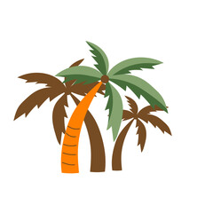 tropical coconut tree beach illustration