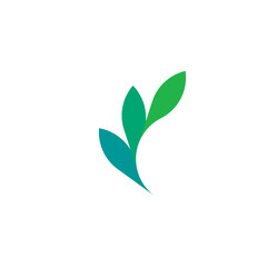 eco green leaves plant logo