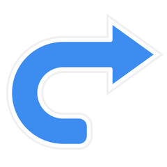 Curved Right Icon Style