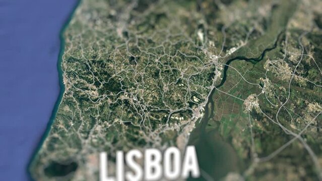 Lisboa Portugal City On Physical World Map