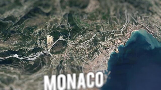 Monaco France City On Physical World Map