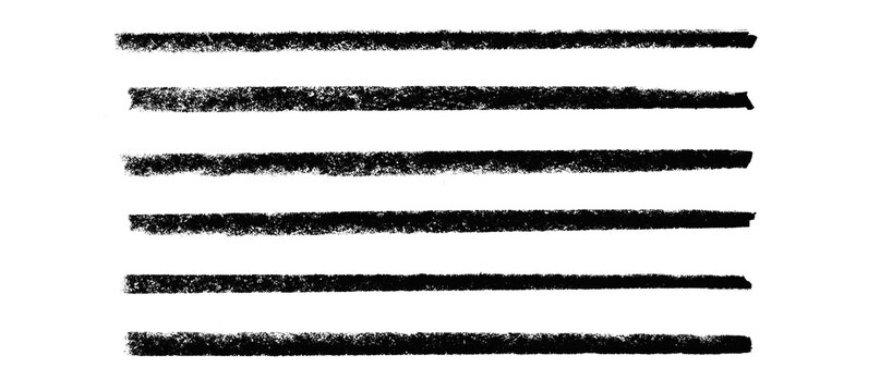 6 schwarze Kreidelinien auf wei&szlig;em Hintergrund