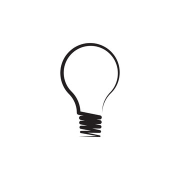led light bulb line icon logo vector