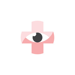 ophthalmologist eye cross logo icon