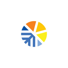 sun snowflake air conditioner icon logo vector