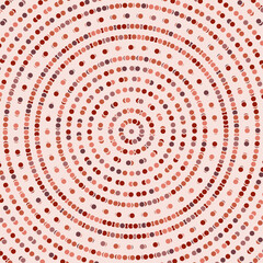 Geometric modern pattern. Red and pink ornament with dotted elements. Geometric abstract pattern