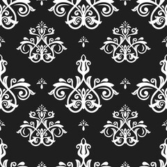 Classic black and white seamless pattern. Damask orient ornament. Classic vintage background. Orient ornament for fabric, wallpaper and packaging