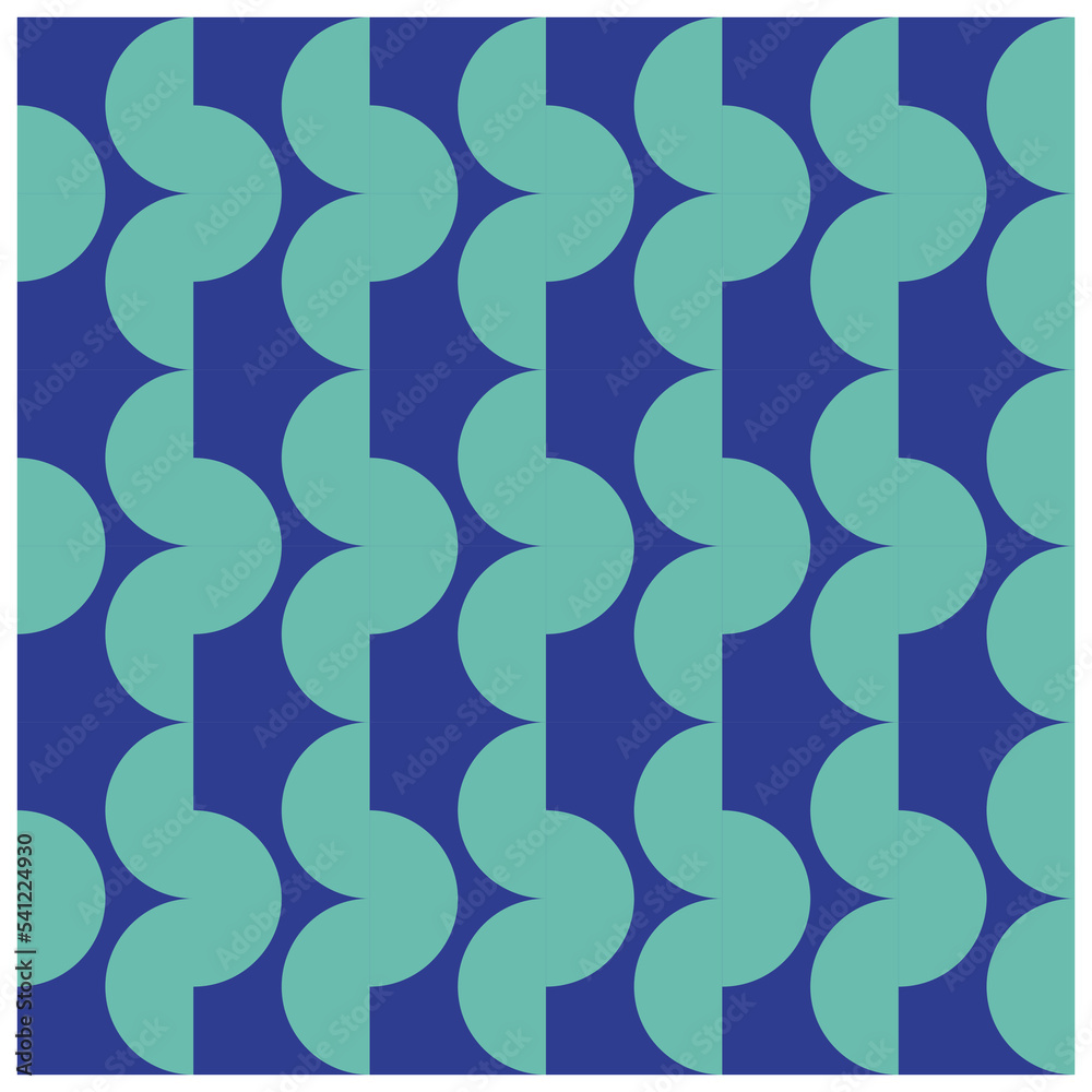 Poster Regular and isolated semicircle pattern on blue background. Abstract editable background geometry in EPS10 format
