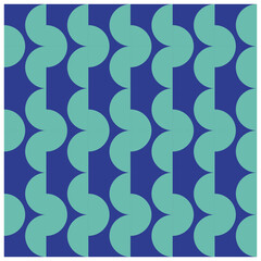 Fototapeta na wymiar Regular and isolated semicircle pattern on blue background. Abstract editable background geometry in EPS10 format