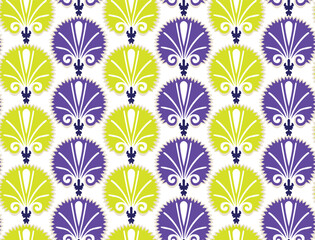 Abstract Oriental Turkish Indian Flowers Art Deco Style Seamless Pattern Perfect for Allover Fabric Print or Wrapping Paper Arabesque Elegant Florals