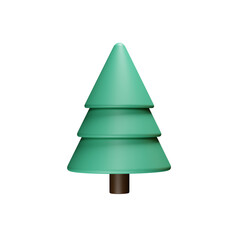 Fototapeta premium Isolated 3D Rendering Christmas Tree Icon.