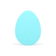 Blue Easter egg slim 3d ellipse shape for religious holiday celebration realistic vector