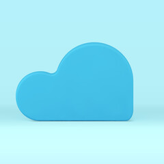Blue cloud sky 3d decor element greeting holiday congratulations realistic vector illustration
