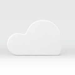 White soft cloud natural sky cloudscape slim 3d decor element for festive design realistic vector