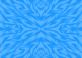 Fototapeta na wymiar Abstract blue background with geometric tribal ornament pattern. Winter themed background