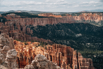 Bryce Canyon on a cloudy day in the USA National Park